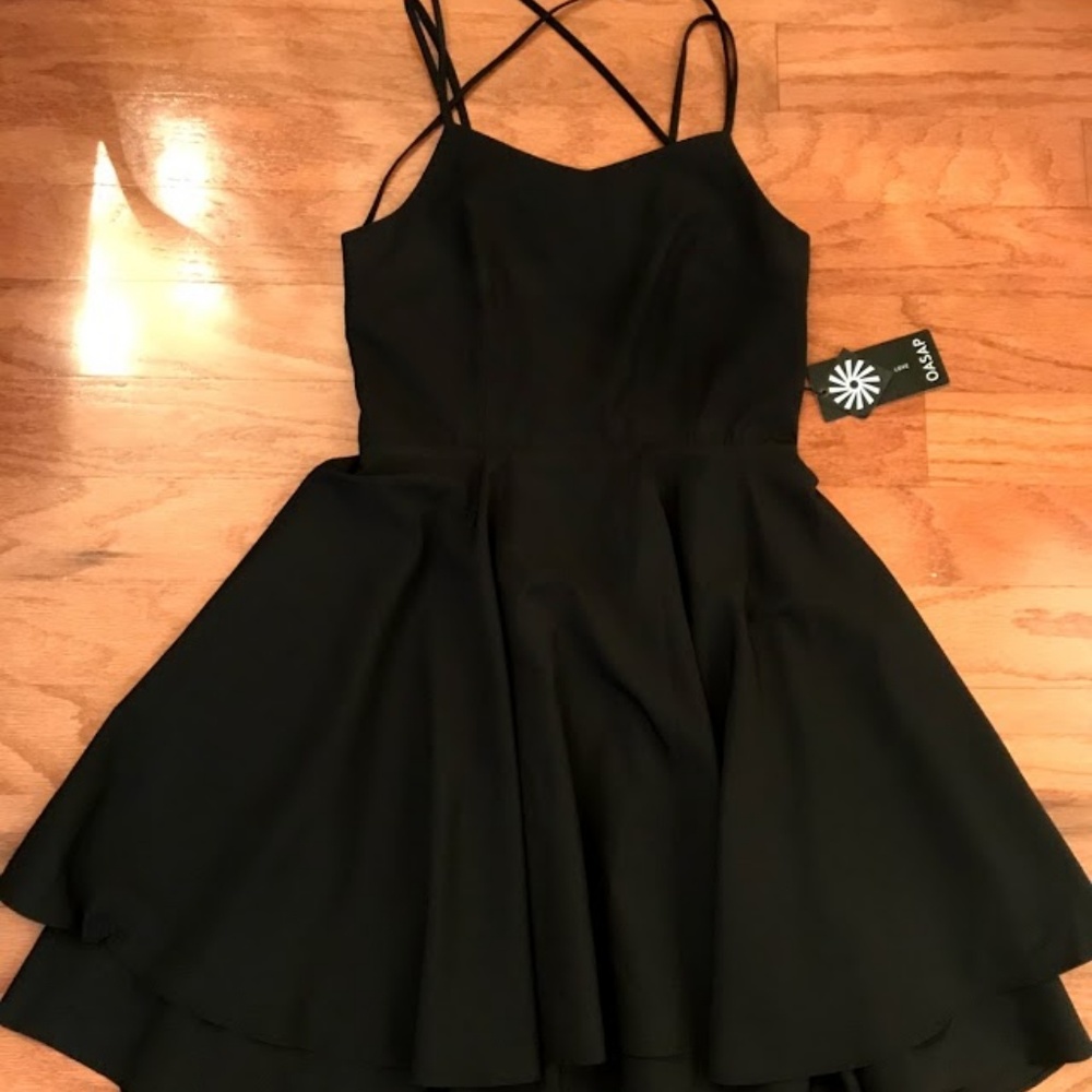 NWT Black Open back dress